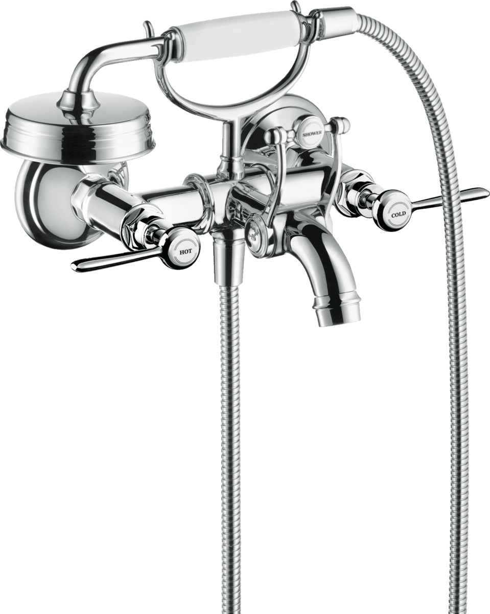 Picture of HANSGROHE AXOR Montreux 2-handle bath mixer for exposed installation with lever handles #16551000 - Chrome