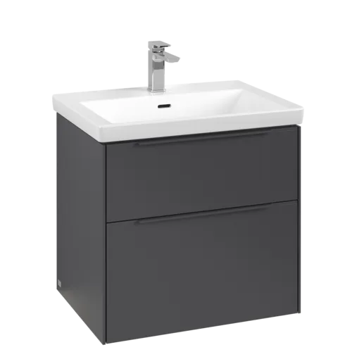 VILLEROY BOCH Subway 3.0 Vanity unit, with lighting, 2 pull-out compartments, 622 x 576 x 478 mm, Graphite #C576L2VR resmi