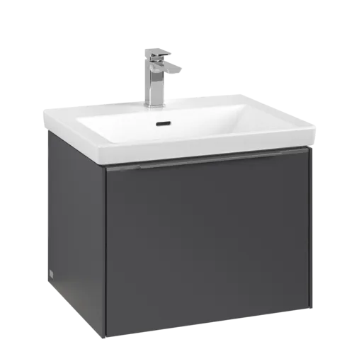 VILLEROY BOCH Subway 3.0 Vanity unit, with lighting, 1 pull-out compartment, 572 x 429 x 478 mm, Graphite #C577L0VR resmi