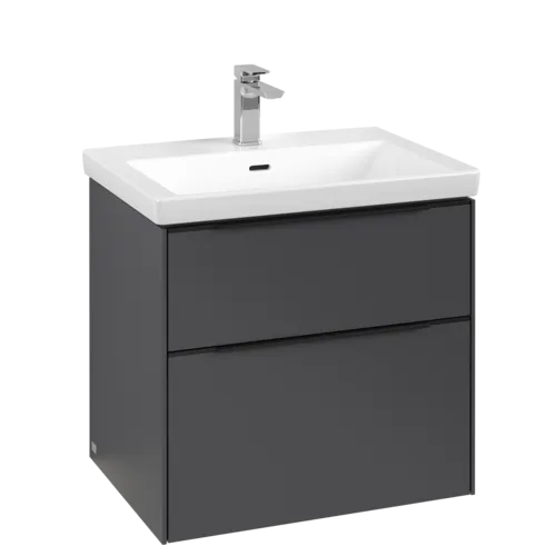 VILLEROY BOCH Subway 3.0 Vanity unit, with lighting, 2 pull-out compartments, 622 x 576 x 478 mm, Graphite #C576L1VR resmi