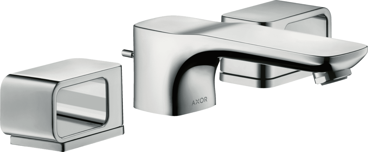 Picture of HANSGROHE AXOR Urquiola 3-hole basin mixer 50 with escutcheons and pop-up waste set #11041000 - Chrome