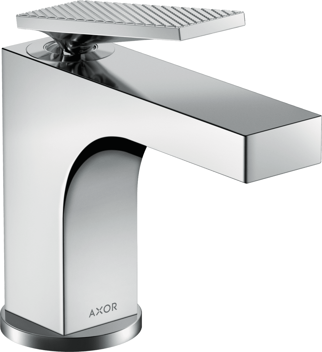Bild von HANSGROHE AXOR Citterio Einhebel-Waschtischmischer 90 mit Hebelgriff für Handwaschbecken mit Zugstangen-Ablaufgarnitur - Rautenschliff #39001000 - Chrom