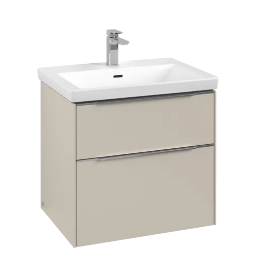 VILLEROY BOCH Subway 3.0 Vanity unit, with lighting, 2 pull-out compartments, 622 x 576 x 478 mm, Cashmere Grey #C576L0VN resmi