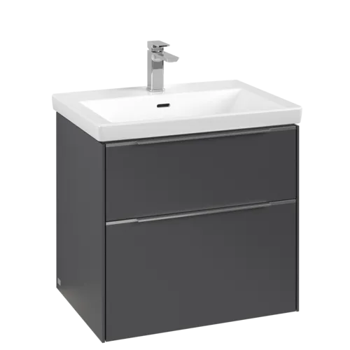 VILLEROY BOCH Subway 3.0 Vanity unit, with lighting, 2 pull-out compartments, 622 x 576 x 478 mm, Graphite #C576L0VR resmi