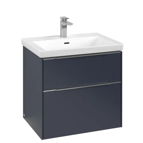 VILLEROY BOCH Subway 3.0 Vanity unit, with lighting, 2 pull-out compartments, 622 x 576 x 478 mm, Marine Blue #C576L0VQ resmi