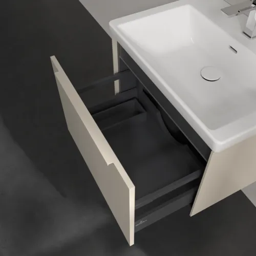 Bild von VILLEROY BOCH Subway 3.0 Waschbeckenunterschrank, mit Beleuchtung, 1 Auszug, 622 x 429 x 478 mm, Cashmere Grey #C575L2VN