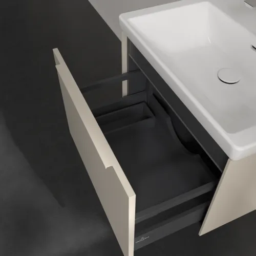Bild von VILLEROY BOCH Subway 3.0 Waschbeckenunterschrank, mit Beleuchtung, 1 Auszug, 622 x 429 x 478 mm, Cashmere Grey #C575L2VN