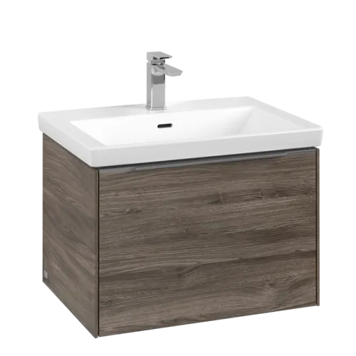 VILLEROY BOCH Subway 3.0 Vanity unit, with lighting, 1 pull-out compartment, 622 x 429 x 478 mm, Stone Oak #C575L0RK resmi