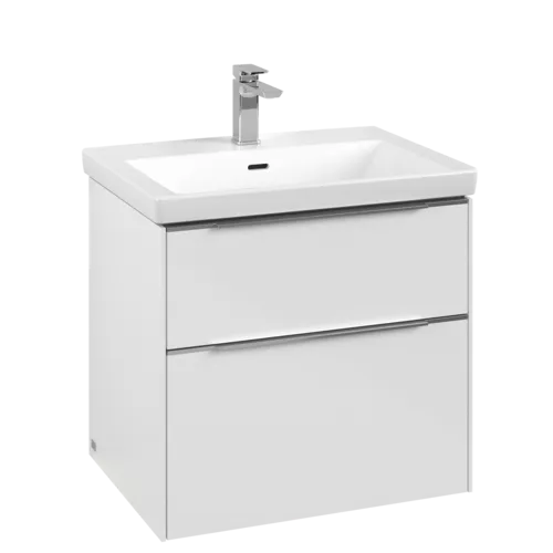 VILLEROY BOCH Subway 3.0 Vanity unit, with lighting, 2 pull-out compartments, 622 x 576 x 478 mm, Brilliant White #C576L0VE resmi