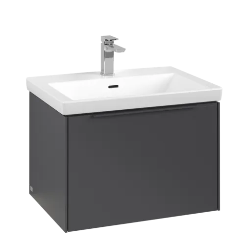 VILLEROY BOCH Subway 3.0 Vanity unit, with lighting, 1 pull-out compartment, 622 x 429 x 478 mm, Graphite #C575L2VR resmi