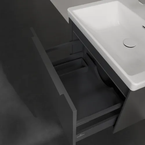 Bild von VILLEROY BOCH Subway 3.0 Waschbeckenunterschrank, mit Beleuchtung, 1 Auszug, 622 x 429 x 478 mm, Graphite #C575L2VR