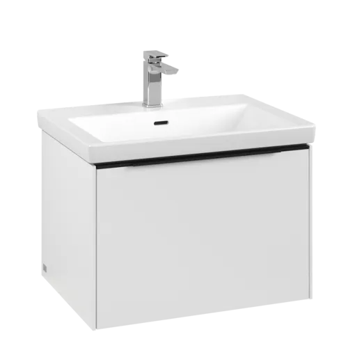VILLEROY BOCH Subway 3.0 Vanity unit, with lighting, 1 pull-out compartment, 622 x 429 x 478 mm, Pure White #C575L1VF resmi