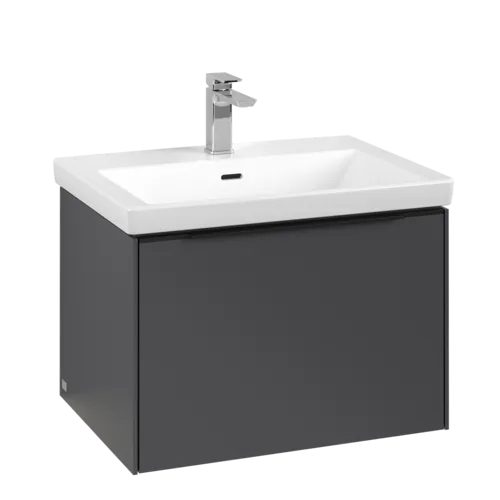 VILLEROY BOCH Subway 3.0 Vanity unit, with lighting, 1 pull-out compartment, 622 x 429 x 478 mm, Graphite #C575L1VR resmi
