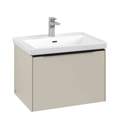 VILLEROY BOCH Subway 3.0 Vanity unit, with lighting, 1 pull-out compartment, 622 x 429 x 478 mm, Cashmere Grey #C575L1VN resmi