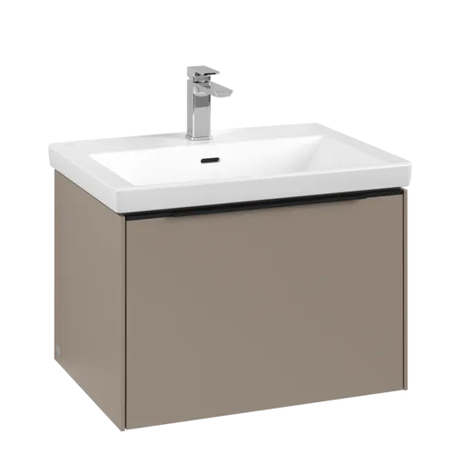 VILLEROY BOCH Subway 3.0 Vanity unit, with lighting, 1 pull-out compartment, 622 x 429 x 478 mm, Taupe #C575L1VM resmi