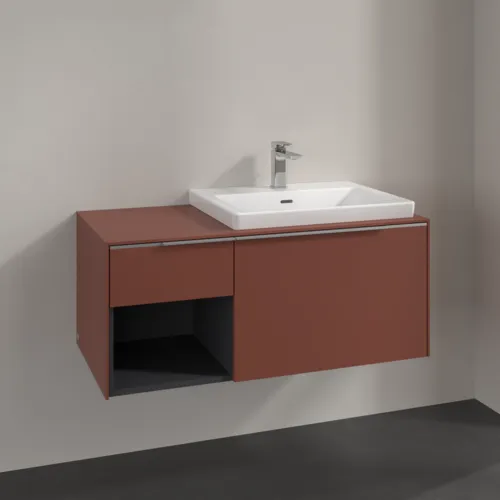 Bild von VILLEROY BOCH Subway 3.0 Waschbeckenunterschrank, 2 Auszüge, 1001 x 423 x 516 mm, Wine Red / Wine Red #C57100AH