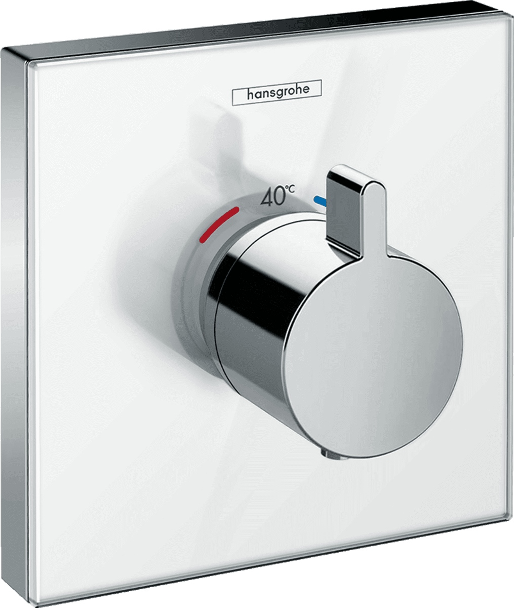 Picture of HANSGROHE ShowerSelect Glass Thermostat HighFlow for concealed installation #15734400 - White/Chrome