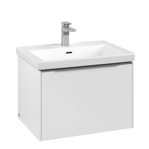 VILLEROY BOCH Subway 3.0 Vanity unit, with lighting, 1 pull-out compartment, 622 x 429 x 478 mm, Pure White #C575L0VF resmi