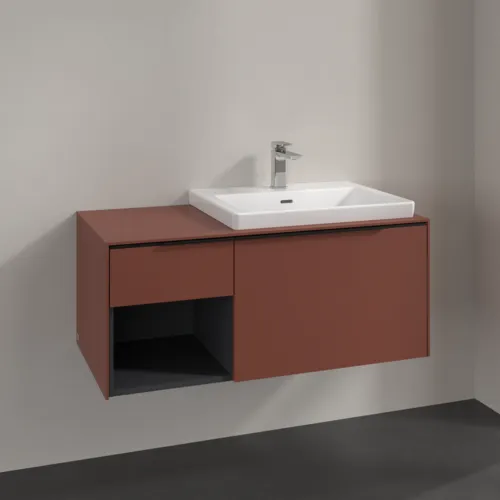Bild von VILLEROY BOCH Subway 3.0 Waschbeckenunterschrank, 2 Auszüge, 1001 x 423 x 516 mm, Wine Red / Wine Red #C57101AH