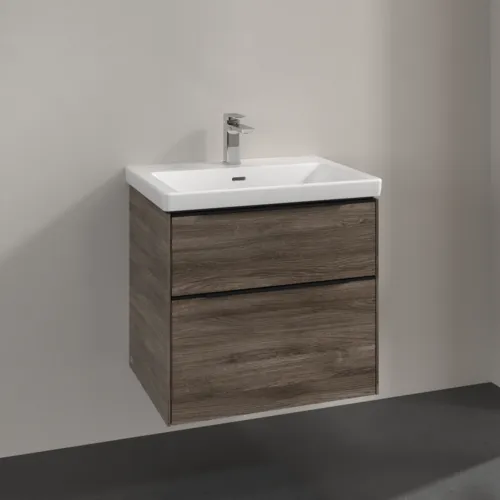 Bild von VILLEROY BOCH Subway 3.0 Waschbeckenunterschrank, 2 Auszüge, 622 x 576 x 478 mm, Stone Oak #C57601RK