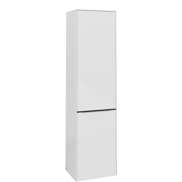 Obrázek VILLEROY BOCH Spížní skříňka Subway 3.0, 1 dveře, 1 klapka na prádlo, 450 x 1710 x 362 mm, lesklá bílá / lesklá bílá #C59301VE