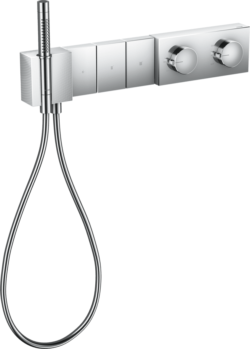 Зображення з  HANSGROHE AXOR Edge Thermostatic module Select 540/100 for concealed installation for 3 functions - diamond cut #46711000 - Chrome