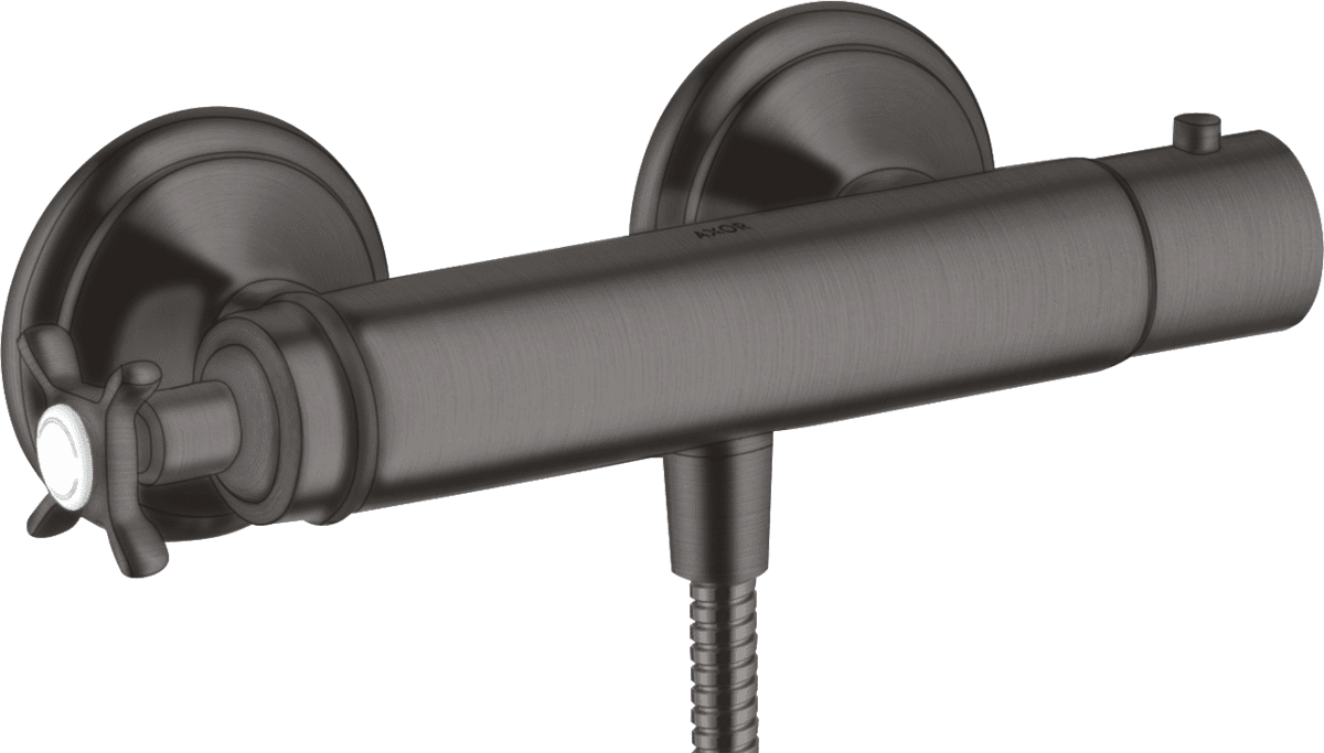 HANSGROHE AXOR Montreux Brausethermostat Aufputz mit Kreuzgriff #16261340 - Brushed Black Chrome