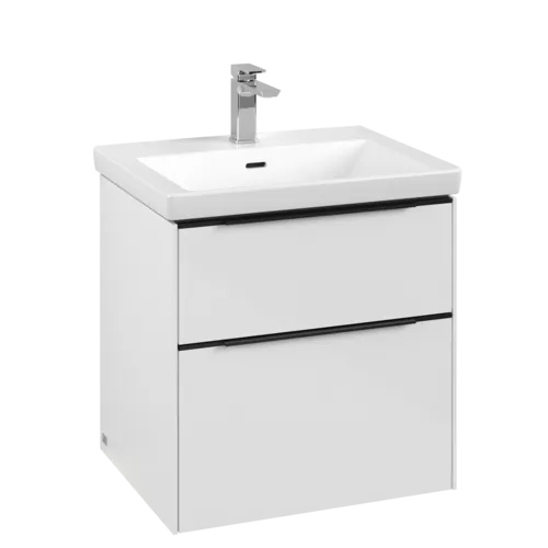 VILLEROY BOCH Subway 3.0 Vanity unit, with lighting, 2 pull-out compartments, 572 x 576 x 478 mm, Brilliant White #C578L1VE resmi