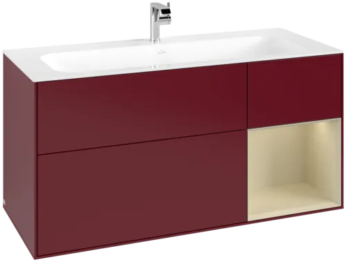 VILLEROY BOCH Finion Vanity unit, with lighting, 3 pull-out compartments, 1196 x 591 x 498 mm, Peony Matt Lacquer / Silk Grey Matt Lacquer #F070HJHB resmi