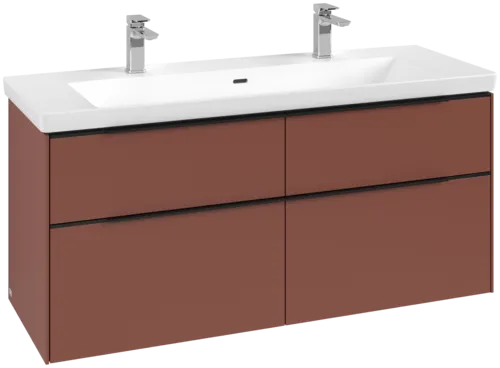 Picture of VILLEROY BOCH Subway 3.0 Vanity unit, 4 pull-out compartments, 1272 x 576 x 478 mm, Wine Red #C60201AH