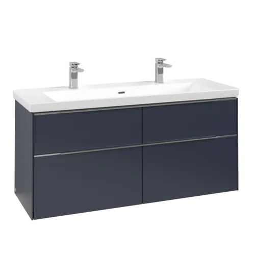 VILLEROY BOCH Subway 3.0 Vanity unit, with lighting, 4 pull-out compartments, 1272 x 576 x 478 mm, Marine Blue #C602L0VQ resmi