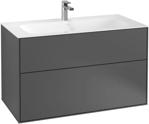 Picture of VILLEROY BOCH Finion Vanity unit, with lighting, 2 pull-out compartments, 996 x 591 x 498 mm, Anthracite Matt Lacquer #G02000GK