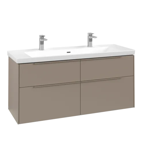 VILLEROY BOCH Subway 3.0 Vanity unit, with lighting, 4 pull-out compartments, 1272 x 576 x 478 mm, Taupe #C602L2VM resmi