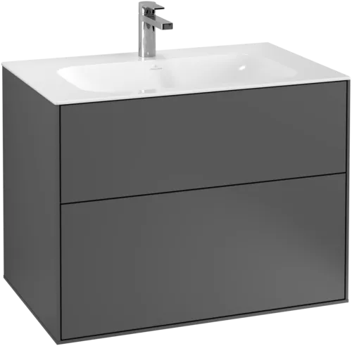 VILLEROY BOCH Finion Vanity unit, 2 pull-out compartments, 796 x 591 x 498 mm, Anthracite Matt Lacquer #F01000GK resmi