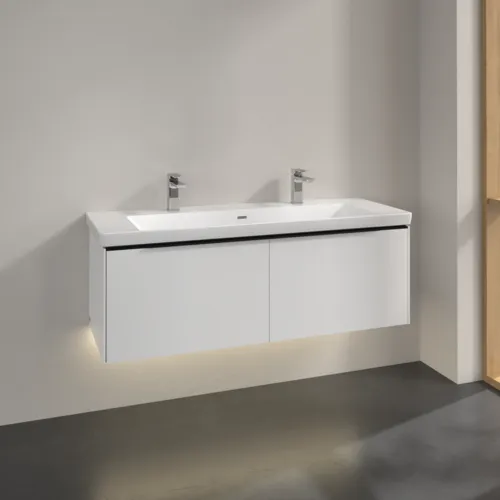VILLEROY BOCH Subway 3.0 Waschbeckenunterschrank, mit Beleuchtung, 2 Auszüge, 1272 x 429 x 478 mm, Brilliant White #C601L1VE, Bild 2