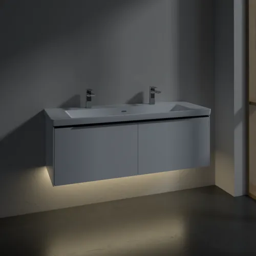 VILLEROY BOCH Subway 3.0 Waschbeckenunterschrank, mit Beleuchtung, 2 Auszüge, 1272 x 429 x 478 mm, Brilliant White #C601L1VE, Bild 5