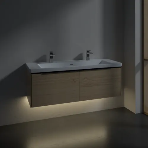 Bild von VILLEROY BOCH Subway 3.0 Waschbeckenunterschrank, mit Beleuchtung, 2 Auszüge, 1272 x 429 x 478 mm, Nordic Oak #C601L1VJ