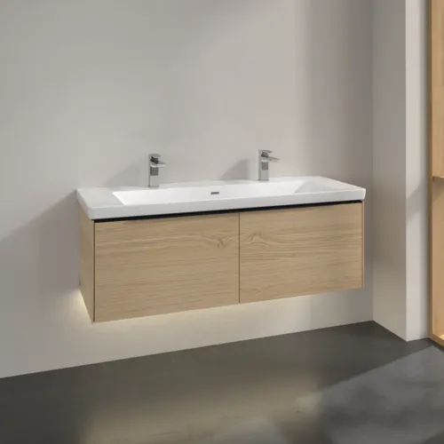Bild von VILLEROY BOCH Subway 3.0 Waschbeckenunterschrank, mit Beleuchtung, 2 Auszüge, 1272 x 429 x 478 mm, Nordic Oak #C601L1VJ