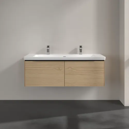 Bild von VILLEROY BOCH Subway 3.0 Waschbeckenunterschrank, mit Beleuchtung, 2 Auszüge, 1272 x 429 x 478 mm, Nordic Oak #C601L1VJ