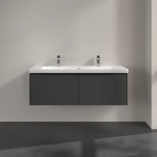 Picture of VILLEROY BOCH Subway 3.0 Vanity unit, with lighting, 2 pull-out compartments, 1272 x 429 x 478 mm, Graphite #C601L1VR