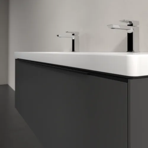 Picture of VILLEROY BOCH Subway 3.0 Vanity unit, with lighting, 2 pull-out compartments, 1272 x 429 x 478 mm, Graphite #C601L1VR