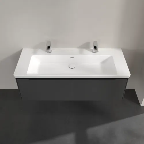 Picture of VILLEROY BOCH Subway 3.0 Vanity unit, with lighting, 2 pull-out compartments, 1272 x 429 x 478 mm, Graphite #C601L1VR