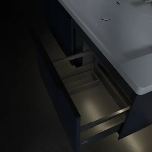 Bild von VILLEROY BOCH Subway 3.0 Waschbeckenunterschrank, mit Beleuchtung, 2 Auszüge, 1272 x 429 x 478 mm, Marine Blue #C601L1VQ