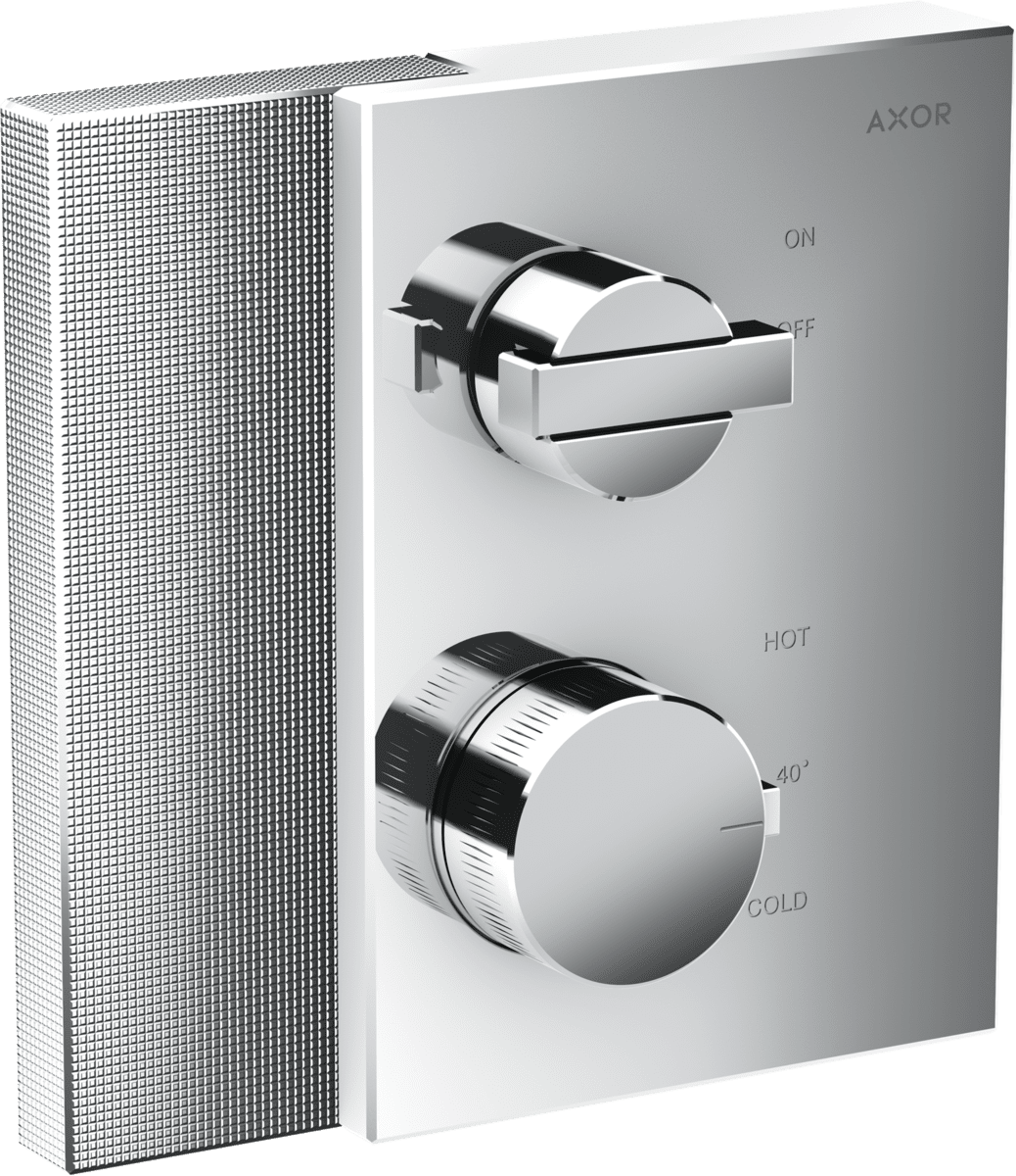 Obrázek HANSGROHE AXOR Edge Termostat s podomítkovou instalací, s uzavíracím ventilem - diamantový brus #46751000 - chrom