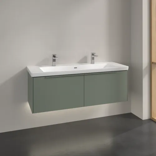 Bild von VILLEROY BOCH Subway 3.0 Waschbeckenunterschrank, mit Beleuchtung, 2 Auszüge, 1272 x 429 x 478 mm, Soft Green #C601L2AF