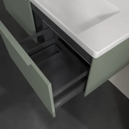 Bild von VILLEROY BOCH Subway 3.0 Waschbeckenunterschrank, mit Beleuchtung, 2 Auszüge, 1272 x 429 x 478 mm, Soft Green #C601L2AF