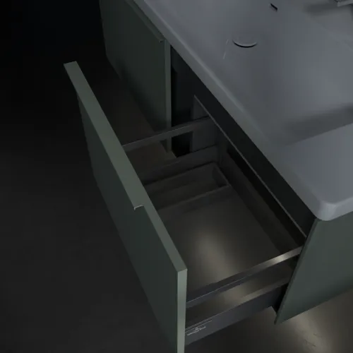 Bild von VILLEROY BOCH Subway 3.0 Waschbeckenunterschrank, mit Beleuchtung, 2 Auszüge, 1272 x 429 x 478 mm, Soft Green #C601L2AF