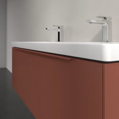 Bild von VILLEROY BOCH Subway 3.0 Waschbeckenunterschrank, mit Beleuchtung, 2 Auszüge, 1272 x 429 x 478 mm, Wine Red #C601L2AH
