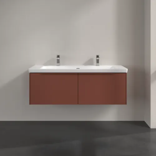 Bild von VILLEROY BOCH Subway 3.0 Waschbeckenunterschrank, mit Beleuchtung, 2 Auszüge, 1272 x 429 x 478 mm, Wine Red #C601L2AH