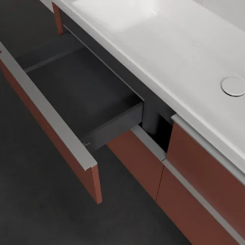 Bild von VILLEROY BOCH Subway 3.0 Waschbeckenunterschrank, mit Beleuchtung, 4 Auszüge, 1272 x 576 x 478 mm, Wine Red #C602L0AH